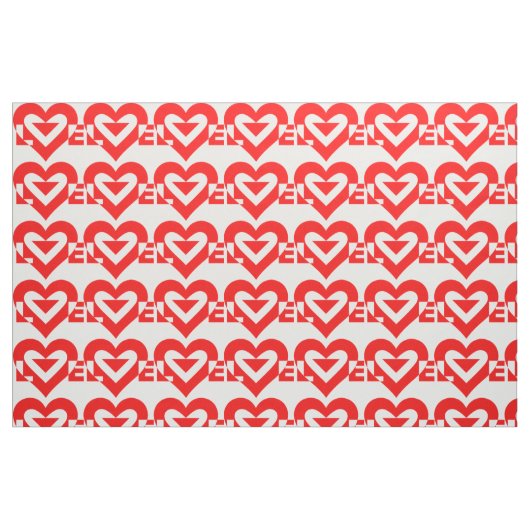 Tissu Graphique d'amour cool, Rouge (Fat Quarter)