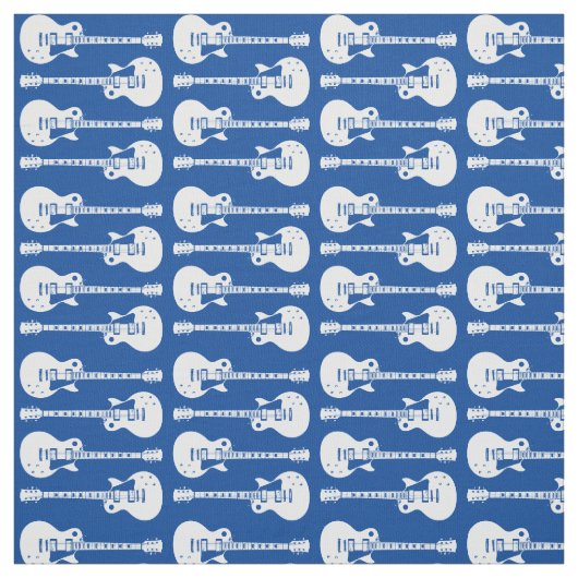 Tissu Graphique de guitares électriques en blanc (Échantillon)