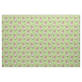Tissu Graphique de lapin de Pâques avec cabot rose (Fat Quarter)
