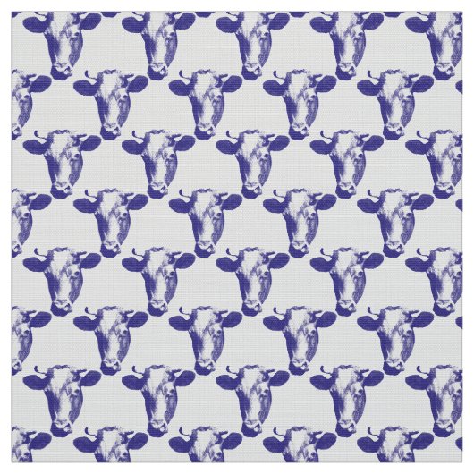 Tissu Graphique de vaches d'art pop violet (Échantillon)