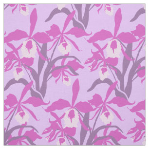 Tissu graphique pourpre et rose d'orchidée
