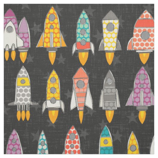 Tissu graphite de roquettes rétro (Échantillon)