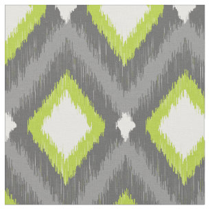 Tissu Gray et Green Tribal Ikat Chevron