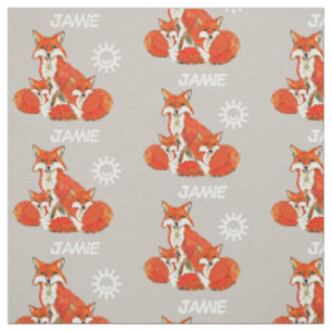Tissu Gray Kids Sunshine Fox Famille personnalisée