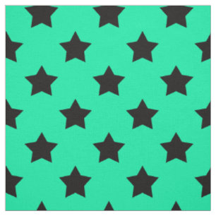 Tissu Green Black Stars Motif Textile décoratif