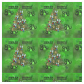 Tissu Green Lawn Bowles Design de Noël, (Échantillon)