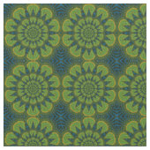 Tissu Green Navy Blue Modern Ethnic Textile Tribal Impri (fermé)