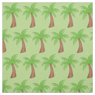 Tissu Green Palm Tree Tropical Island Hawaii Beach Vacay