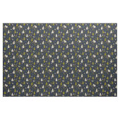 Tissu Green Pear Watercolor Pattern on Dark Blue  (Yard)