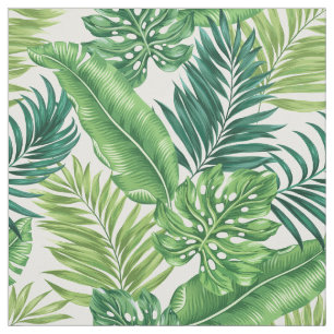 Tissu Green Tropical Palm Banana Monstera Feuille