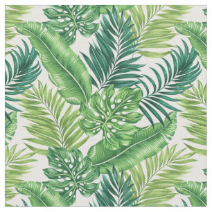 Tissu Green Tropical Palm Banana Monstera Feuille