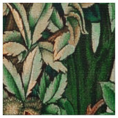 Tissu GREENERY, FOREST ANIMALS Pheasant, Fox, Green Flor (Échantillon)
