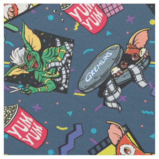Tissu Gremlins™ 80's Retrowave Pattern (Fermer)
