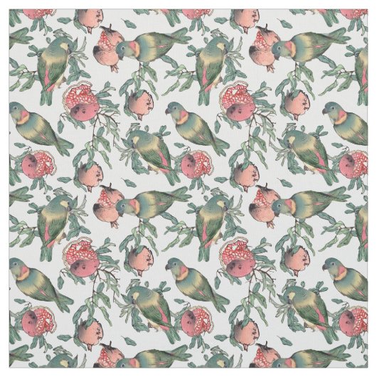 Tissu Grenade et Lovebirds (Échantillon)