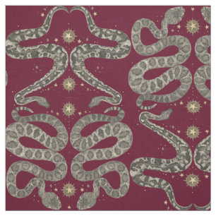 tissu grenat de serpents célestes