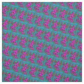 Tissu Grenouille rose chaude avec points noirs (Échantillon)