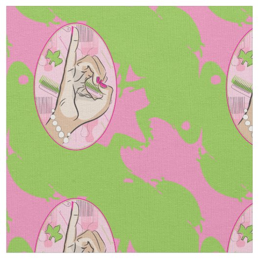 Tissu Grenouille rose et verte (Fermer)