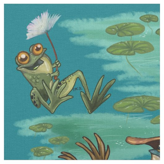 Tissu Grenouilles d'été réfrigérées (Fermer)