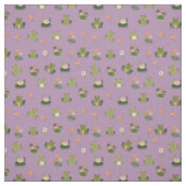 Tissu Grenouilles & nénuphars sur fond violet clair (Échantillon)