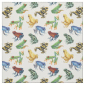 Tissu Grenouilles sur blanc naturel (Échantillon)