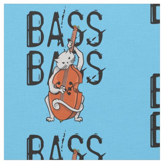 Tissu Grey Cat Jouer à une double basse ou Cello (Fermer)