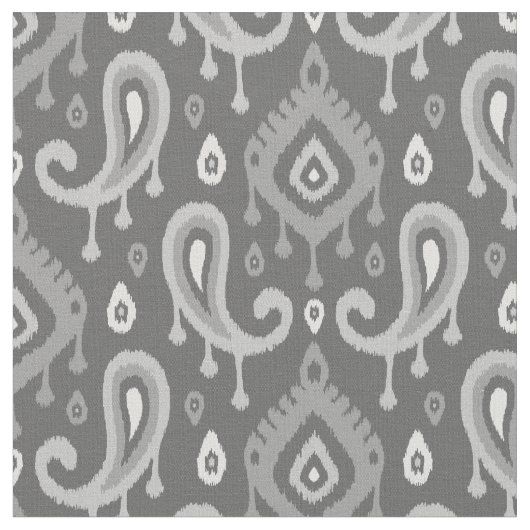 Tissu Grey Ikat Paisley (Fermer)