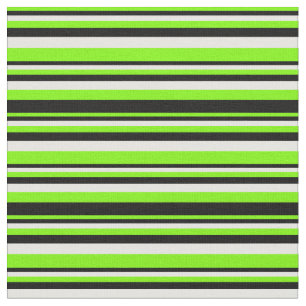 Tissu Grilles/lignes vertes, noires et blanches Motif