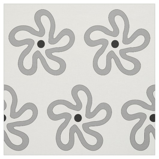 Tissu gris abstrait moderne de fleur (Échantillon)