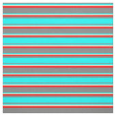 Tissu Gris, Aqua, Tan & Rouge (Échantillon)