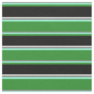 Tissu Gris, Aquamarine, Vert Forêt, Crème Noir & Menthe