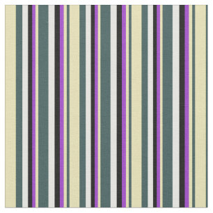 Tissu Gris Ardoise Foncé, Tan, Orchidée Foncé, Noir & Bl