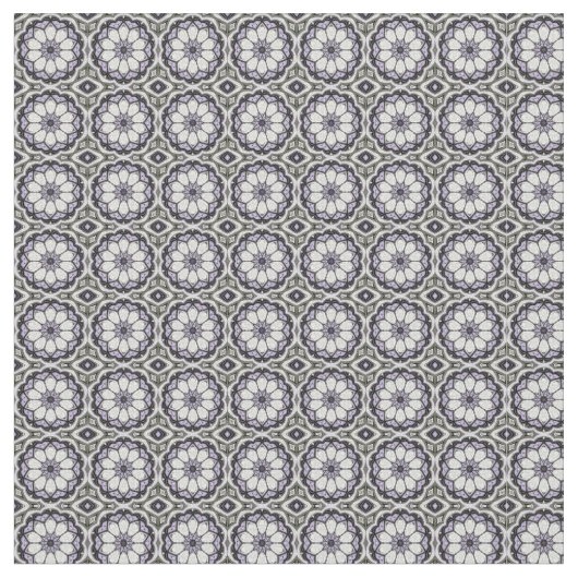 Tissu Gris argenté et fleurs de Lilac (Fermer)