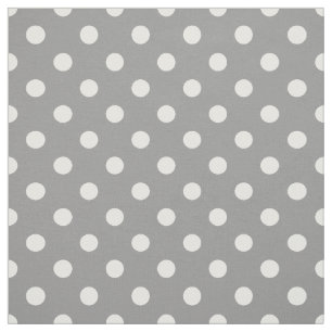 Tissu Gris Ash Blanc Pois Textile