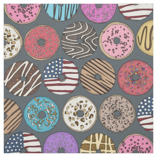 Tissu gris beignets américains (Échantillon)