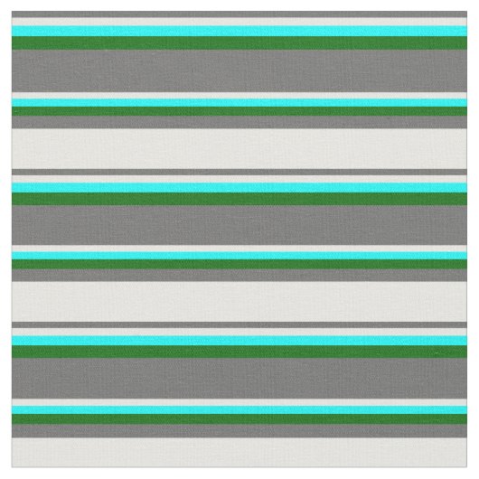 Tissu Gris, Blanc, Aqua et Vert foncé (Fermer)
