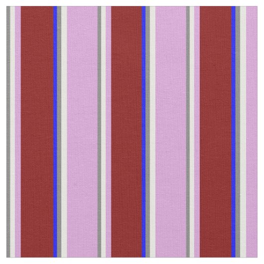 Tissu Gris, Blanc, Plum, Maroon & Bleu Gris (Fermer)