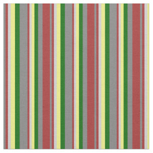 Tissu Gris, Brown, gris clair, jaune et vert foncé