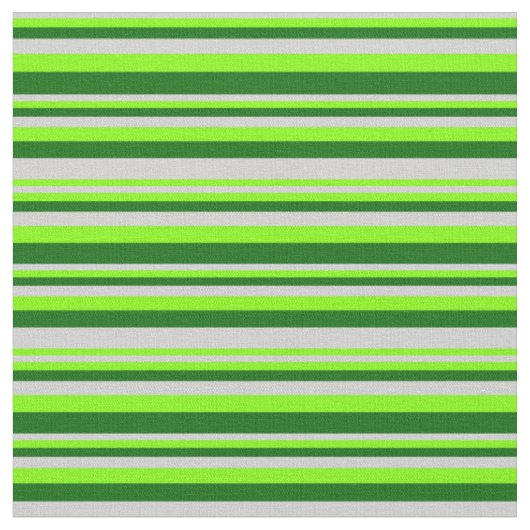 Tissu Gris clair, Chartreuse & Lignes Vert foncé (Fermer)