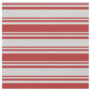 Tissu Gris clair et rayures rouges