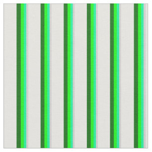 Tissu Gris clair, Vert, Lime, Vert foncé & Lignes blanch
