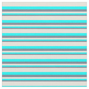Tissu Gris d'ardoise, Aqua et Gris Beige