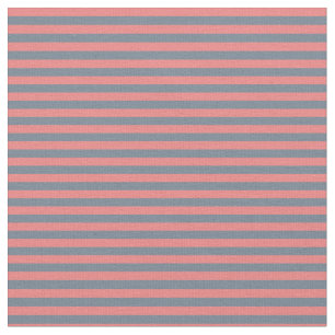 Tissu Gris d'ardoise et Motif rayé de couleur corail cla