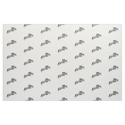 Tissu gris de cavalier de cheval de pullover (Fat Quarter)