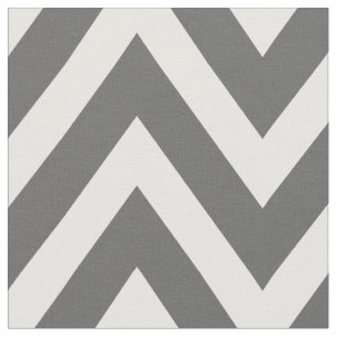 Tissu Gris de Charbon moderne Chevron Grande échelle