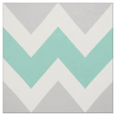 Tissu Gris et Aqua Moderne Chevron Grande échelle (Échantillon)