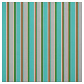 Tissu Gris foncé, Bisque, Lignes Brown et vertes (Échantillon)