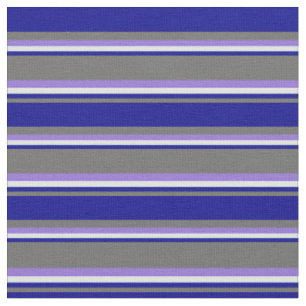 Tissu Gris foncé, Bleu foncé, Lignes Cyan clair et viole