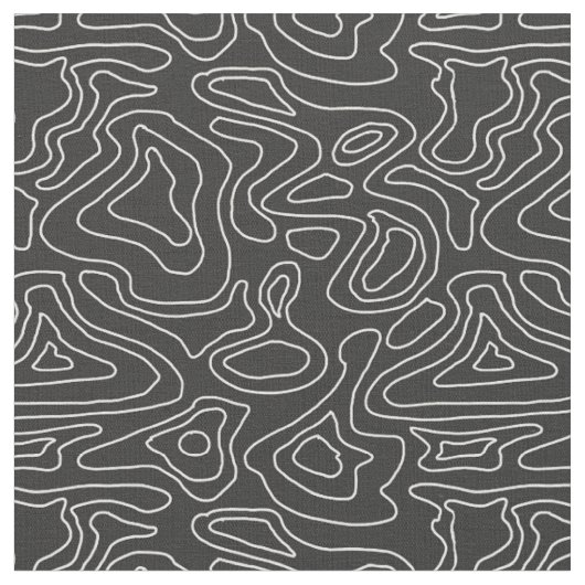 Tissu Gris foncé et blanc rayures ondulée Topogra (Fermer)