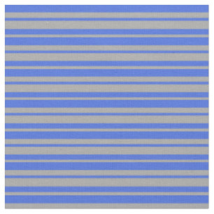 Tissu Gris foncé et Bleu royal rayures