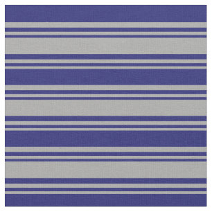 Tissu Gris foncé et Motif de lignes bleu nuit